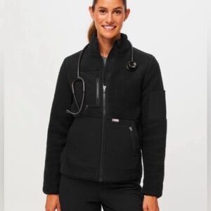 Figs Black On shift Sherpa jacket - discontinued